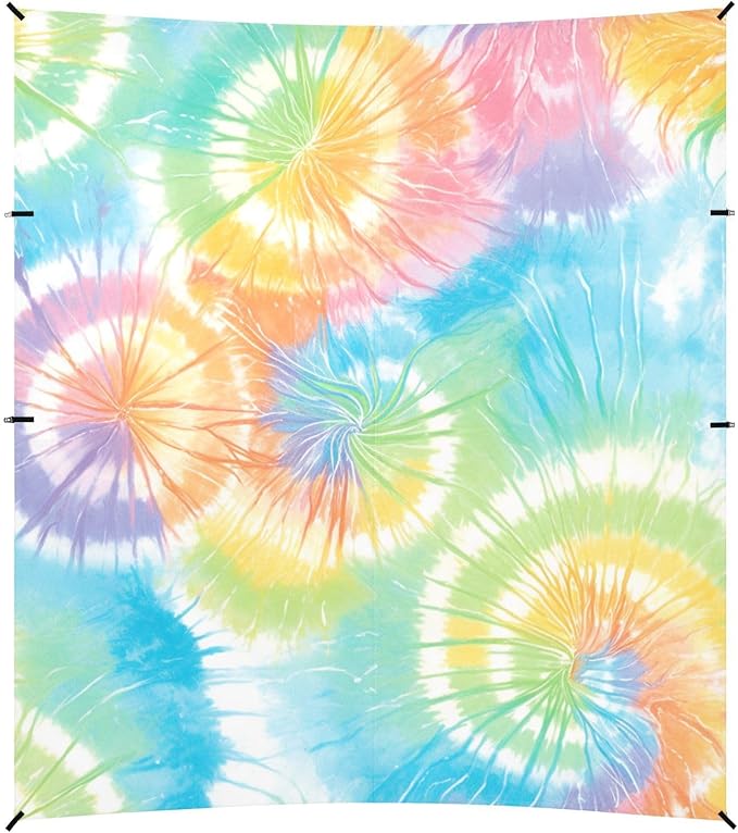 Lightseagreen Tie-dye Background Vibrant Colors and Swirling Patterns Tie-dye Pattern Beach Tent UPF50+ Water-Resistant Portable Sun Shelter with Sturdy Poles Sandbags and Shovel for Camping