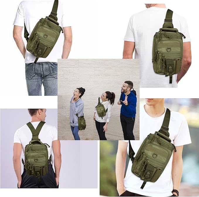 DegeTMVe Dual Pistol Holster Chest Bag Concealed Carry Sling Crossbody Tactical Gun Convertible Backpack Shooting Hunting