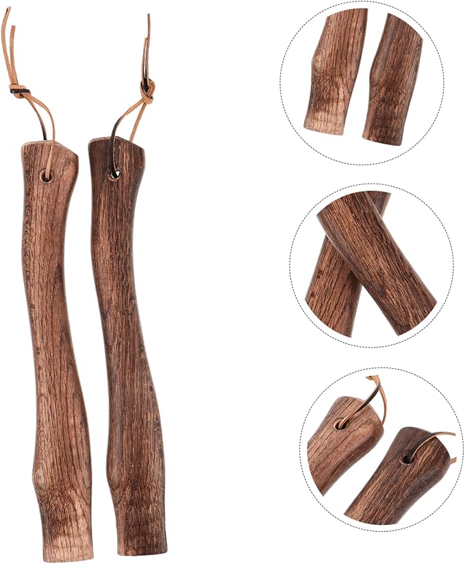 BESPORTBLE 2pcs Wooden Hatchet Handle Replacement Ergonomic Grip for Camp Axe for Easy Installation and Comfortable Use