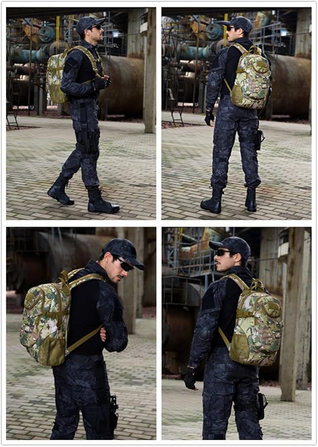 UNISTRENGH 25L Backpack Military Tactical Daypack Water-resistance Assault Gear Rucksack for Hunting Trekking Travelling (CP Camo)