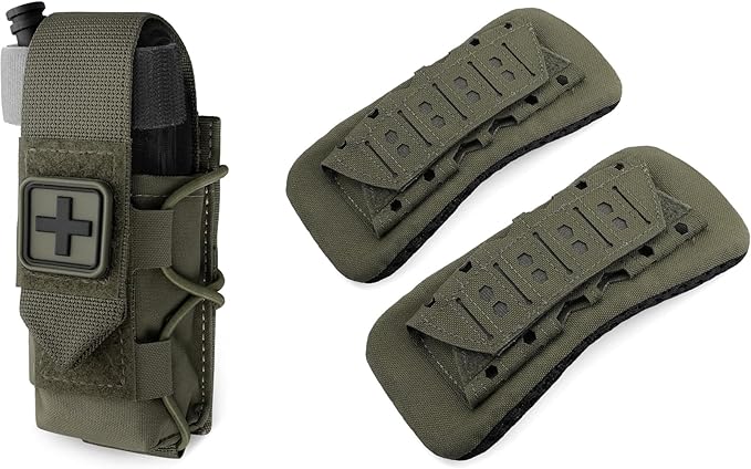 WYNEX 2 Pack Shoulder Strap Pad for Vest Carrier MOLLE Tourniquet Holder Tactical Plate Shoulder Pads Strap Cushion Vest Accessories IFAK TQ Holder Tactical Medical TQ Pouch