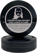 Forgive Me Father | Metal Container for Zyn Premium Aluminum Can &amp Rugged Pouch Holder | Extra Capacity Knurled Grip &amp Used Pouch Storage | EDC (Black)