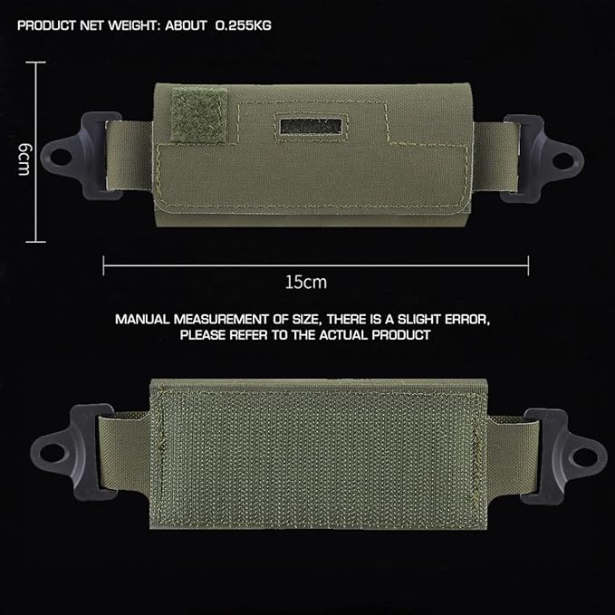 Tactical Helmet Weight Distribution Bag Adjustable Counterbalance Pouch with Hook &amp Loop Compatible Fast Helmets