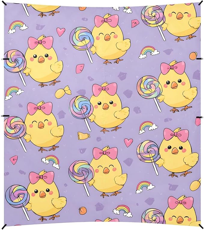 ALAZA Duck Lollipop Beach Tent Sun Shelter UPF50+ Protection Beach Shade Canopy w/ 4 Sandbags for Outdoor Camping Fishing Backyard Fun Picnic 10x9 ft