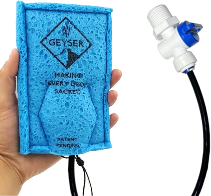 Geyser RV EcoShower - 0.1-0.5 GPM Sponge Replaces Shower Head &amp Wand - Low Flow Water Saving for Camping &amp RVing