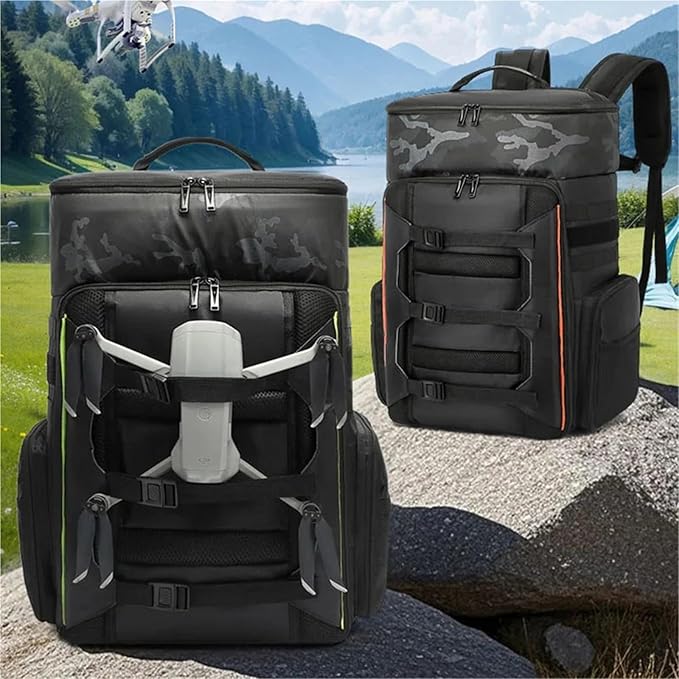 Drone Camera Backpack - Waterproof Outdoor Photography Rucksack With Laptop Compartment For Business Travel(Green)