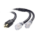 Cable Matters LED-Lit 4 Prong 30 Amp to 15 Amp Adapter for Generator - 30 Inches NEMA L14-30P to 2X 5-20R 30A to 110 Adapter Splitter