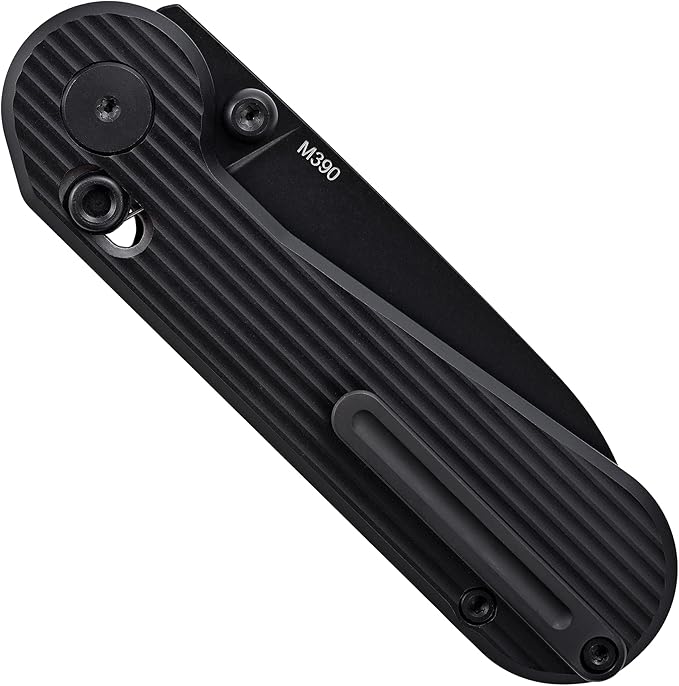 Hightron EdgePlay Premium Fidget Knife 2.64 M390 Blade Titanium Handle Axle Lock Knife with Thumb Stud Opener and Pocket Clip Utility EDC Knives with Playful Gear Green