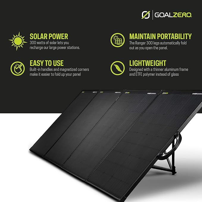 Goal Zero Ranger 300 Briefcase Solar Panels Portable 300-Watt Solar Panels Flexible Solar Panel for Outdoor Charging Station