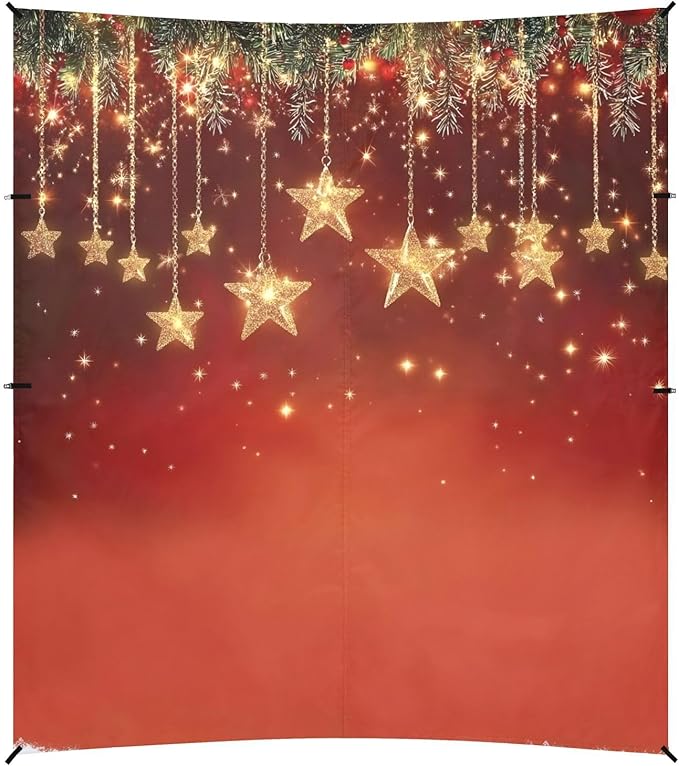 ALAZA Little Star Red Christmas Ball Beach Tent Sun Shelter Portable Canopy Sunshade for Outdoor Camping Picnics Backyard Fun 10x9 ft