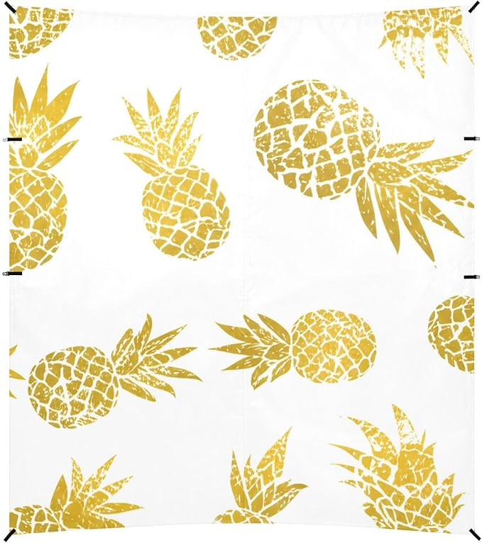 Beach Canopy with Windproof Ropes &amp Sandbags Beach Tent Sun Shade Sun Shelter for Camping Trips Fishing Backyard Fun or Picnics Pineapple