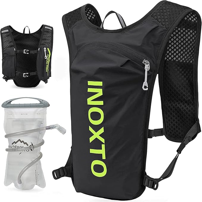 INOXTO Running Hydration Vest BackpackLightweight Insulated Pack with 1.5L Water Bladder Bag Daypack for Hiking Trail Running Cycling Race Marathon for Women Men