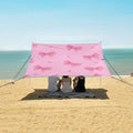 ALAZA Bow Heart Stripe Beach Tent Sun Shelter Portable Canopy Sunshade for Outdoor Camping Picnics Backyard Fun 10x9 ft