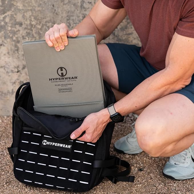 HYPERWEAR Hyper Ruck® 20L Rucking Backpack – Modular Load System Laptop &amp Plate Sleeves Fitness Hiking &amp EDC (Empty)