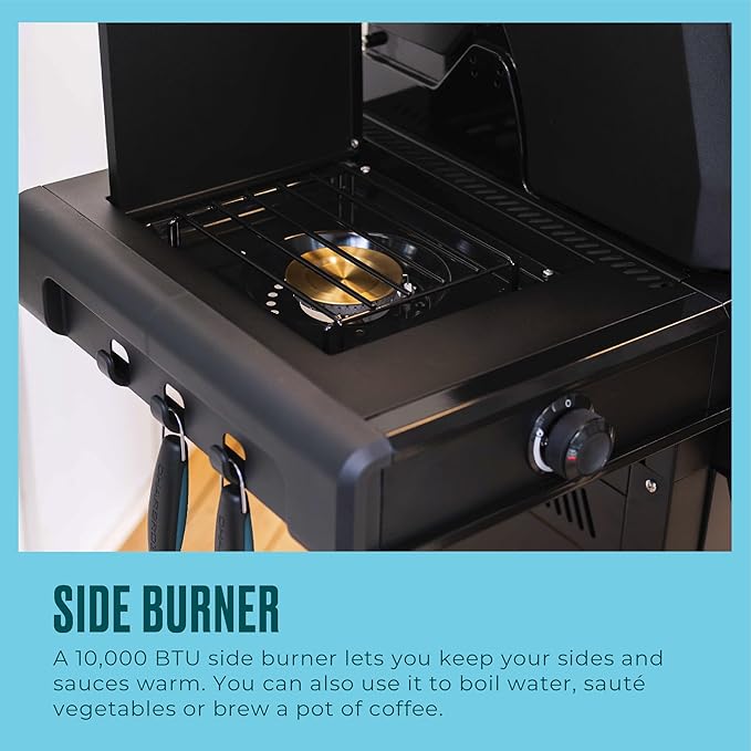 Charbroil Pro Series Amplifire Technology 3-Burner Propane Gas Grill and Griddle Cabinet with Side Burner Black - 463366724
