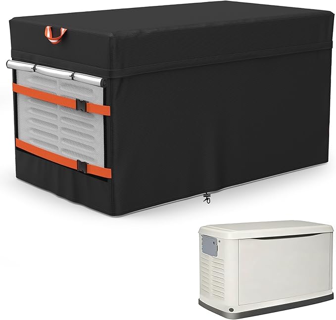 Generator CoverOutdoor Waterproof Generator Cover for 7043 22KW Home Standby GeneratorBlack All-Weather Protection Material51W x 28D x 29H