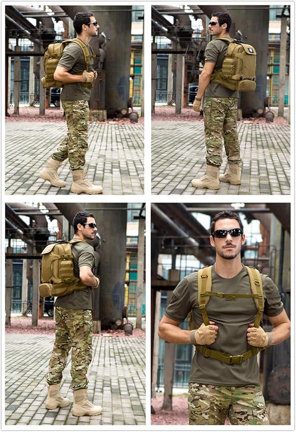 UNISTRENGH 40L Military Style Backpack Tactical Rucksack Hunting Backpack MOLLE System Outdoor Travel Bag Army Gear Daypack Black