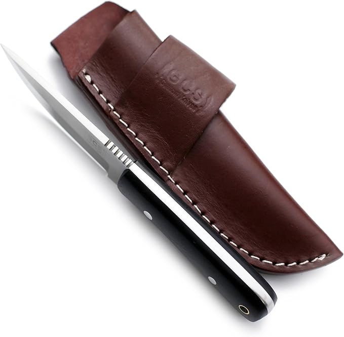 GCS Handmade D2 Steel Hunting And Skinning Knife with Black Micarta Handle Full Tang Blade and Leather Sheath for Hunting Hunting Camping Survival EDC-GCS 944