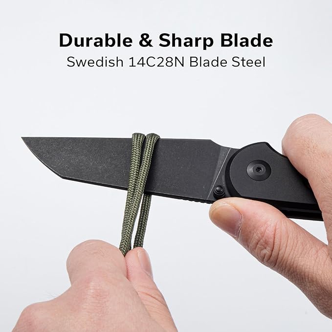CIVIVI Pragma Prime Pocket Knife for EDC 3.49 14C28N Blade Aluminum Handle with Reversible Clip Camping Hiking Folding Knife for Men Women C24067-1 Black