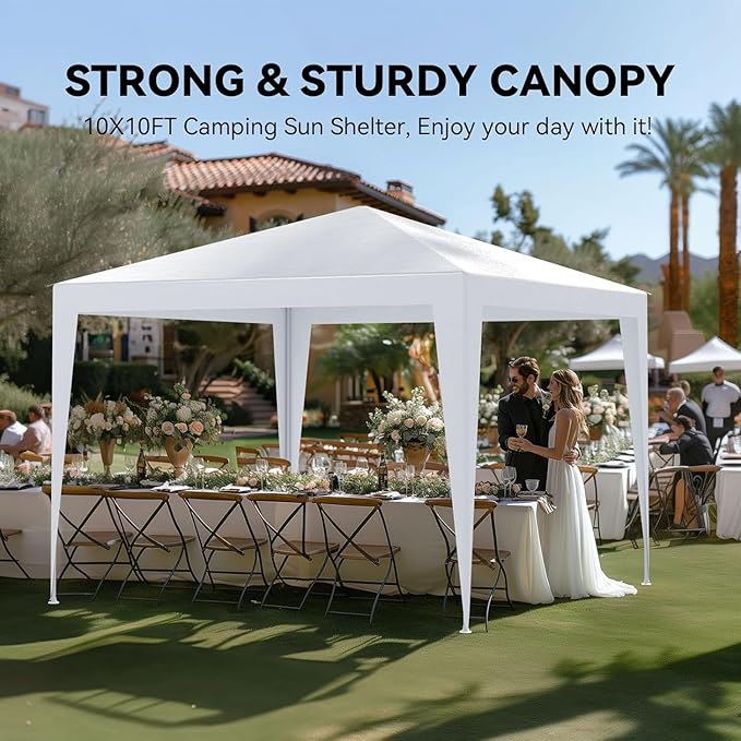 Outdoor Gazebo Canopy Wedding Party Tent Camping Shelter Commercial Instant Shelter Waterproof Tent with Removable Side Walls (10'x10' Three Sides)
