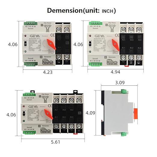 Automatic Transfer Switch ATS Power Transfer Switch Din Rail Mounted Controller Electrical Type(3P 63A AC110V)