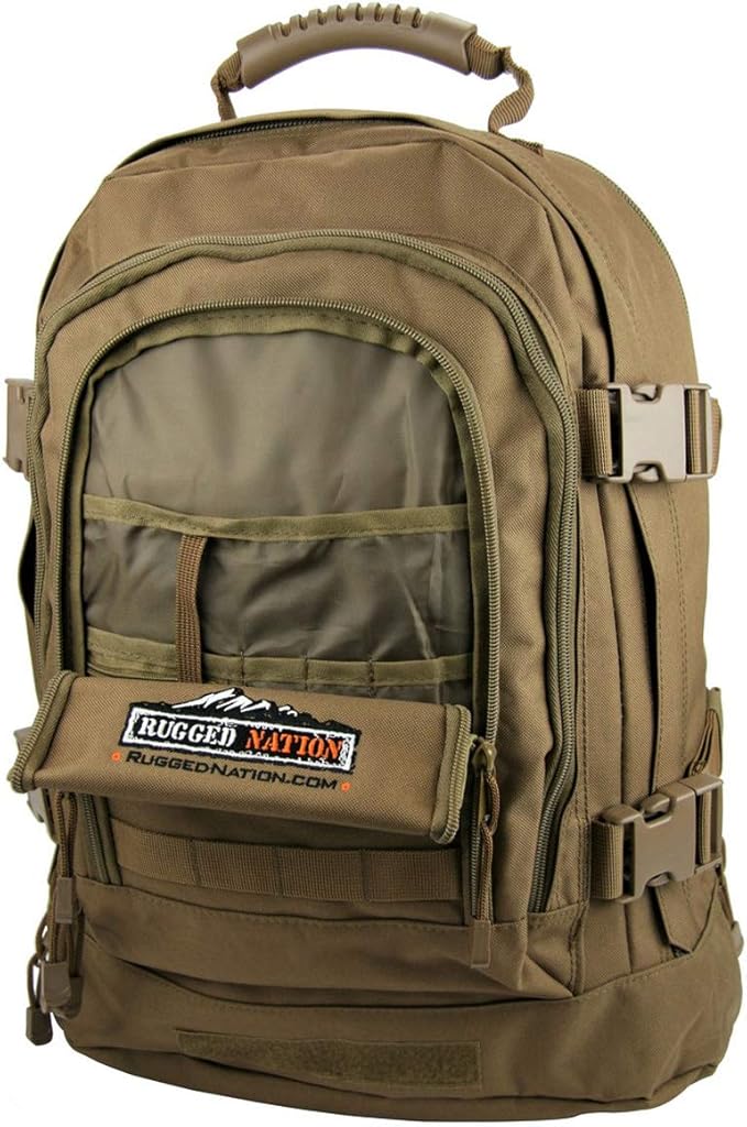 3 Day Tan Expandable Tactical Camping and Hiking Backpack Military Trekking Bag