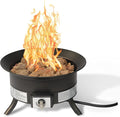 Amazon Basics Portable Propane Fire Pit 19 inch Round Gas for Patio 55000 BTU Carry Strap Heat Warmth and Ambience