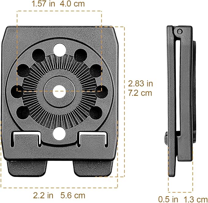 GUN &amp FLOWER MOLLE Adapter for Holsters Mag Pouches Knife Sheath– Compact Nylon Gear Mount (2.83x2.20) – Fits Belts Vests Backpacks – 1/2/4 Pack Options Universal Gearwheel Fit