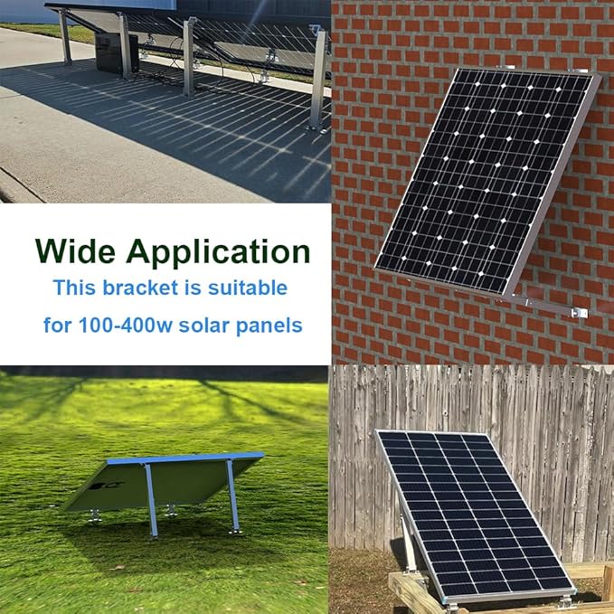 Adjustable Solar Panel Tilt Mount Brackets Stand Support Any Solar Panels for RV Roof Boat Yacht Flat Surface Camping Off-Grid Systems（2sets）