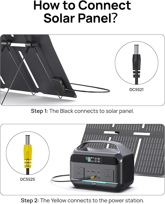 Daran 600W Solar Generator (Peak 1200W) with 100W Solar Panel576Wh Portable Power Station LiFePO4 Battery with DC/AC/USB-C PD Output1 Hr Fast Charge for Camping Home Outdoor RV and Emergency