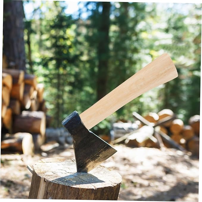 UKCOCO 2-Pack Wooden Axe Handle Replacement for Hatchets Sturdy Qiangmu Wood Anti-Slip Grip for Camping and Outdoor Wood Splitting
