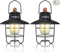 EverBrite LED Camping Lantern Pack of 2 USB C Rechargeable Lantern with 3 Light Modes Vintage Outdoor Lanterns with Power Bank Function for Power Outages Hurricane Emergency Fishing