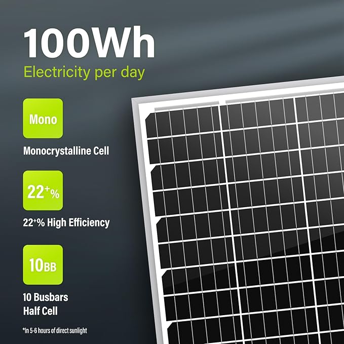 Newpowa 20W 12V Solar Panel Monocrystalline PV Module Designed for 12V Off Grid System RV Boat Camper Trailer Gate Opener