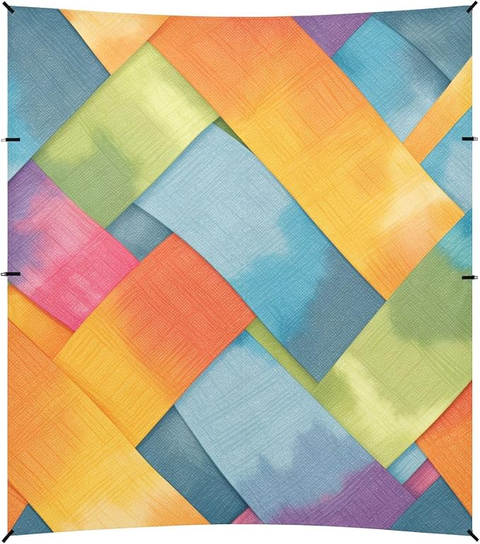 Gray Tie-dye Background Rainbow Colors Beach Tent &amp Canopy UPF50+ Protection Lightweight Sun Shelter with Sandbags Sand Shovel Poles for Family Trips Picnics &amp Camping