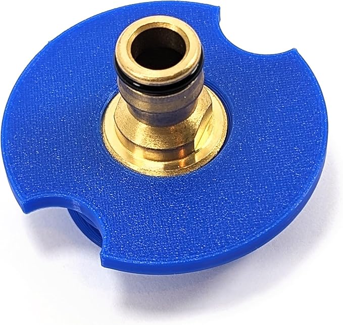 3D Cabin Camper Motorhome Water Tank Filler Cap Hose Connector : Fits Continental Screw Type : White Adapter Blue