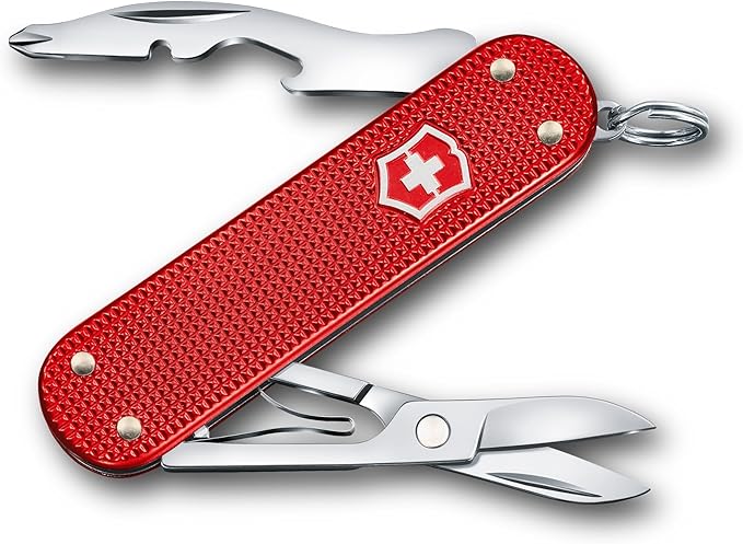 Victorinox Companion Slim Alox Pocket Tool 5 Functions Small with Scissors and Screwdriver Swiss Made - Red