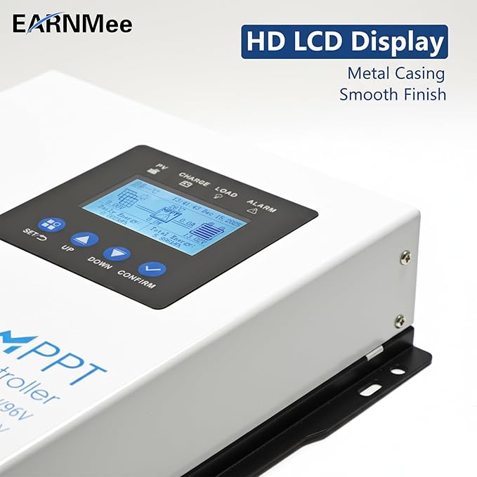 120A MPPT Solar Charge Controller 12-96V Auto-Detect Max 230V VOC 11520W PV Input LiFePO4/Li-ion/Lead-Acid Full-Power MPPT for RV Off-Grid Marine Home Backup