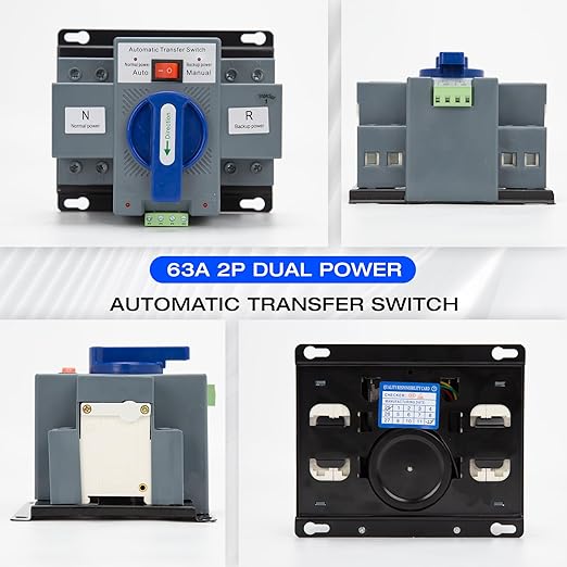 110V 63A 2P Automatic Transfer Switch Dual Power Automatic Transfer Switch 50HZ/60HZ Generator Changeover Switch