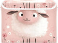 Storage Cube with Lid Cute Sheep Print 16.5×12.6×11.8 IN 1 Pack Collapsible Large Capacity Foldable Storage Basket Bin Organizer