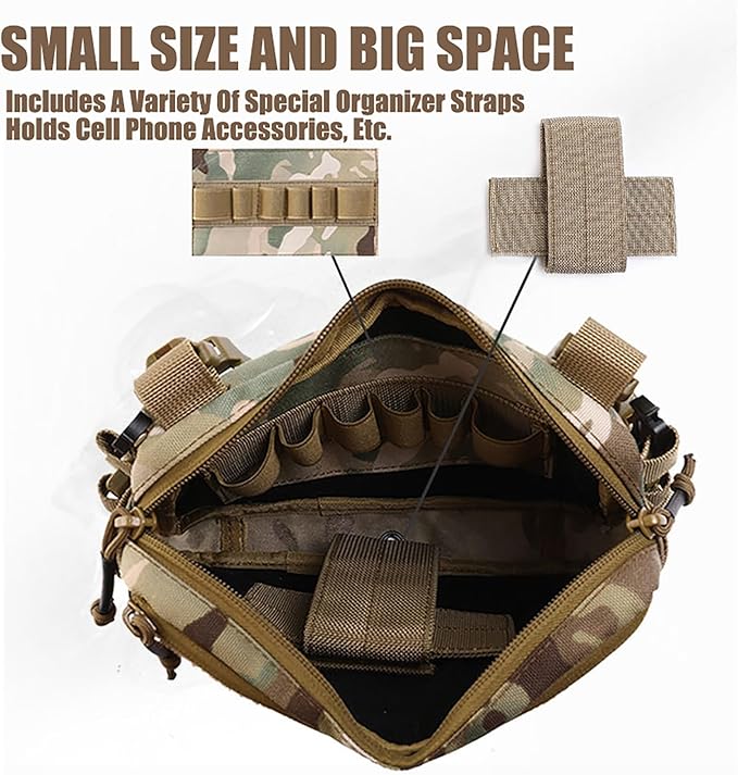Utility Tactical Chest Bag - Water Resistant Lightweight Tactical Chest Rig for Outdoor Training Running Chest Pack with Extra Storage - 6 Ways to wear &amp 1050D Waterproof Nylon Fabrics
