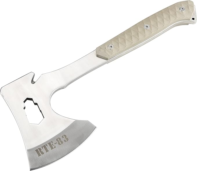 ROUTE83 Knives Hand Hammered Tactical Tomahawk Hatchet Axe with Kydex Sheath