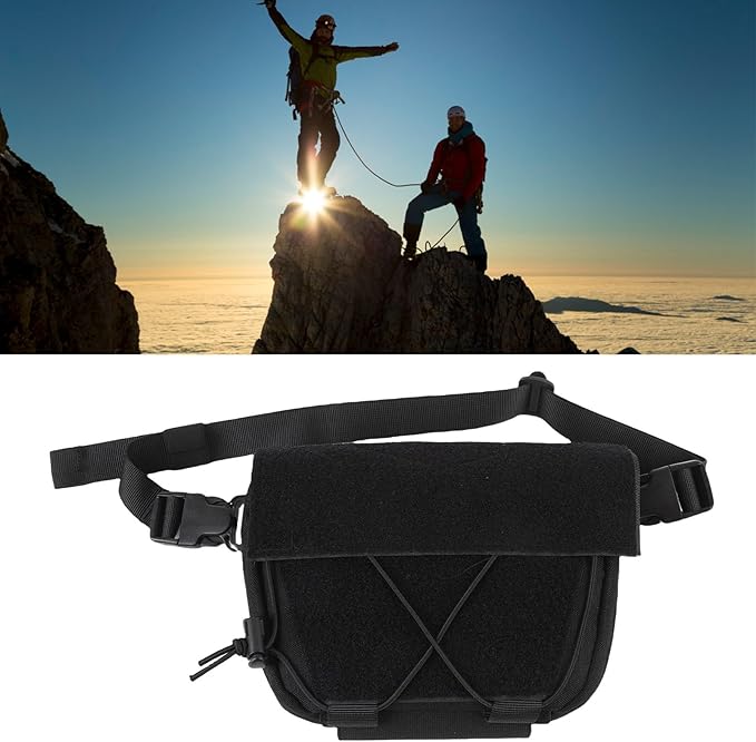 Hiking Fanny Pack Drop Pouch Oxford Cloth Sub Abdominal Carrying Kit Bag Utility Tool Pouch Fanny Pack for Chest Rig Vest (Black)