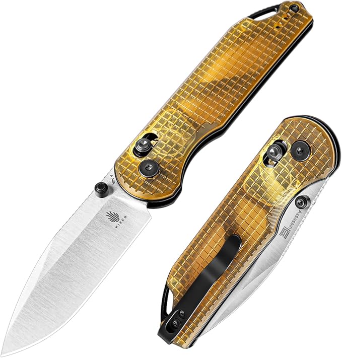 Kizer Assassin Pocket Knife 2.99 Nitro-V Steel Blade Folding Knife PEI Handle EDC Knife for Men Women Outdoor Hunting Camping Knife with Pocket Clip V3549A1