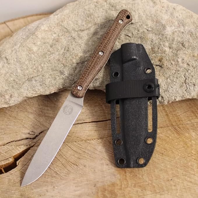 White River Knives Exodus 4 Natural Burlap Micarta handle.
