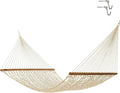 Hatteras Hammocks DC-15OT Executive Oatmeal Duracord Rope Hammock with Free Extension Chains &amp Tree Hooks Handcrafted in The USA Accommodates 2 People 450 LB Weight Capacity 13 ft. x 65 in.