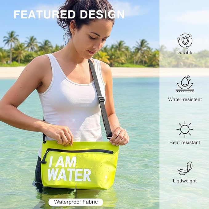 6L Water-Resistant Travel Pouch Splashproof Zipper Toiletry Bag Lightweight Splash-Resistant Organizer for Beach Pool Travel Essentials