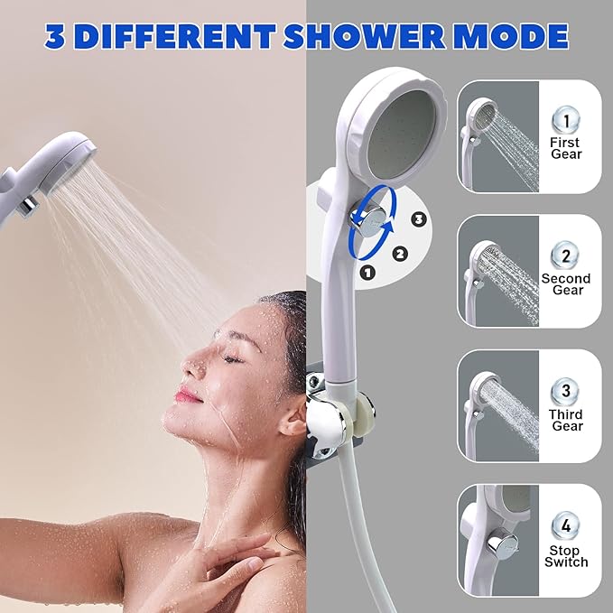 Portable Shower for Camping Shower Outdoor Camp Shower Pump 6000mah USB with Intelligent Digital Display Camping Shower Head Nozzle Camping Shower Kit Perfect for Camping Hiking Washing Pet Bath