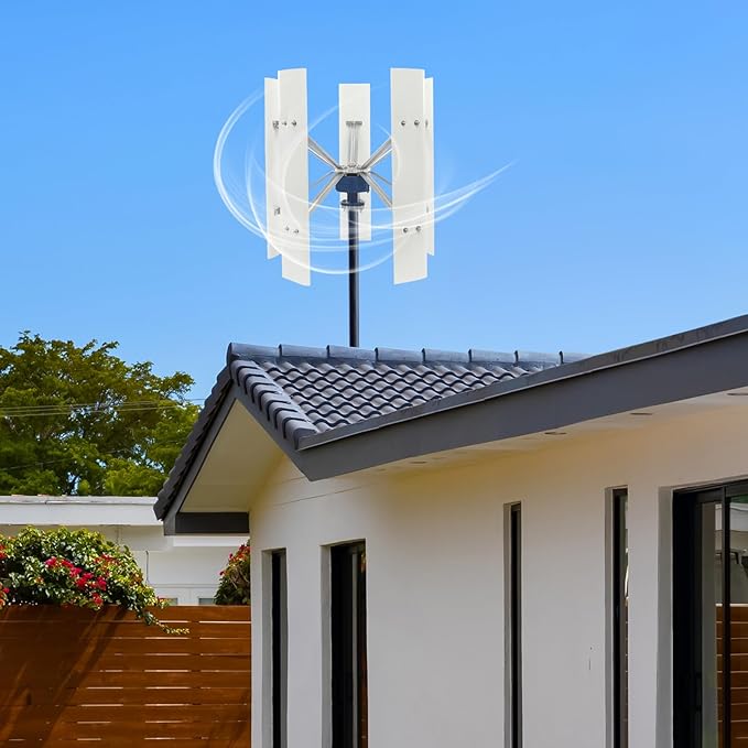 100W Vertical Axis Wind Turbine Generator Permanent Magnet Generator with Intelligent Controller Low Noise Helical Design Windmill for Home Boats Street Lighting (12V100WStyle 2)