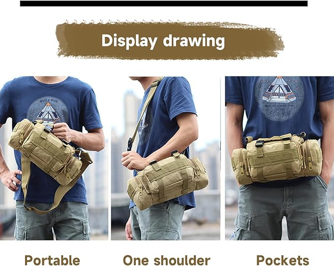 Large Capacity Camping Bag Waterproof Multifunctional Lure Waist Pack Outdoor Shoulder Bag Fishing Tackle Bags Lure Bag