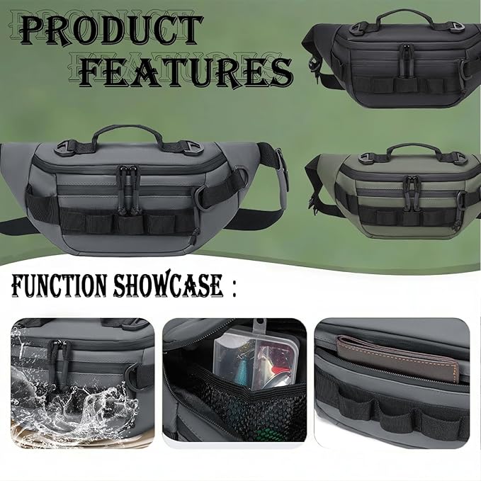Tactical Fanny Pack for Men Women Military Waist Bag Molle Utility Hip Belt Pouch Crossbody Bags Bumbag for Cycling Hiking Walking Fishing(Orange)